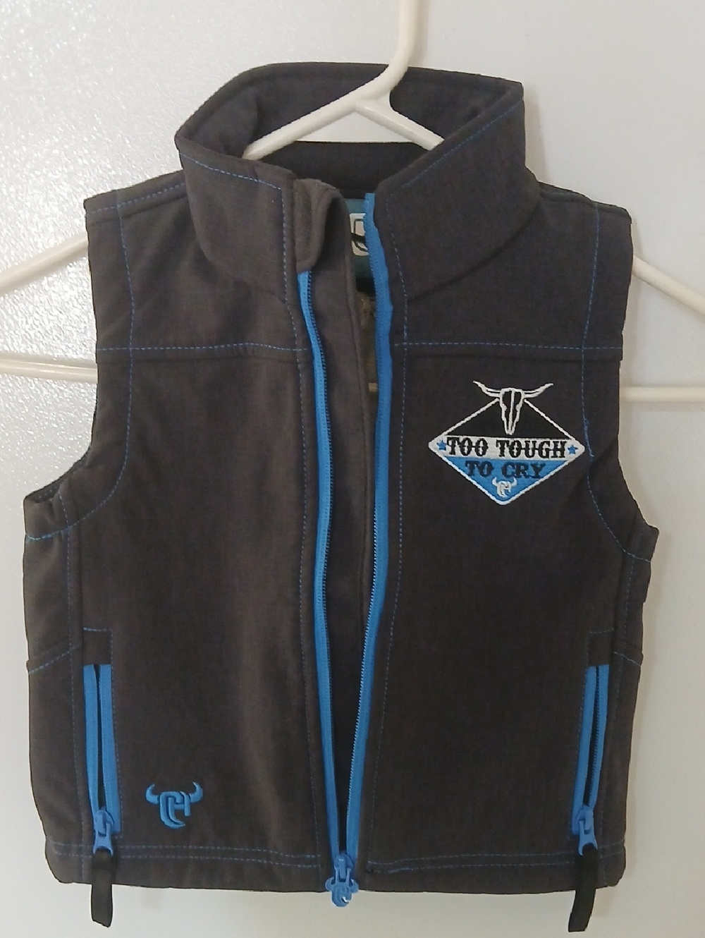 Boys' Black Vest with Blue Trim by